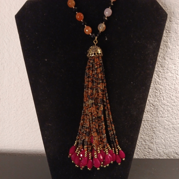 GORGEOUS NEW Linea by Louis Dell'Olio Beaded 23" Tassel Grande Necklace. - Picture 2 of 6